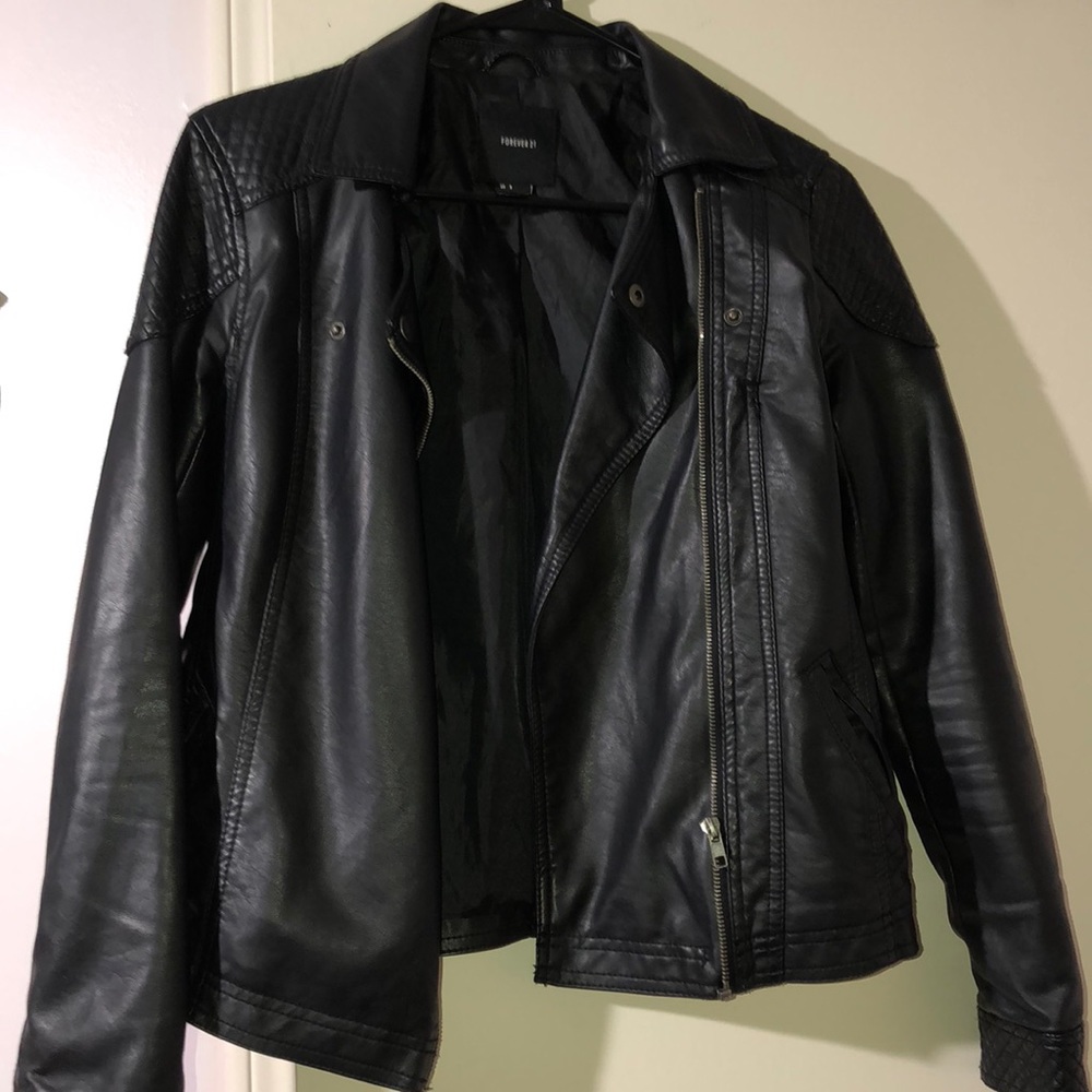 Black leather jacket